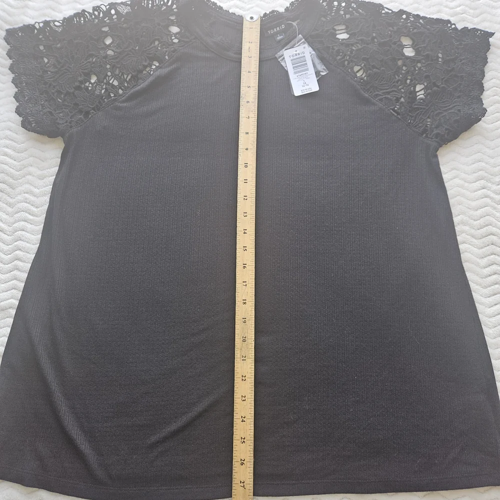 Torrid Black Lace Sleeve Blouse - Picture 3 of 5